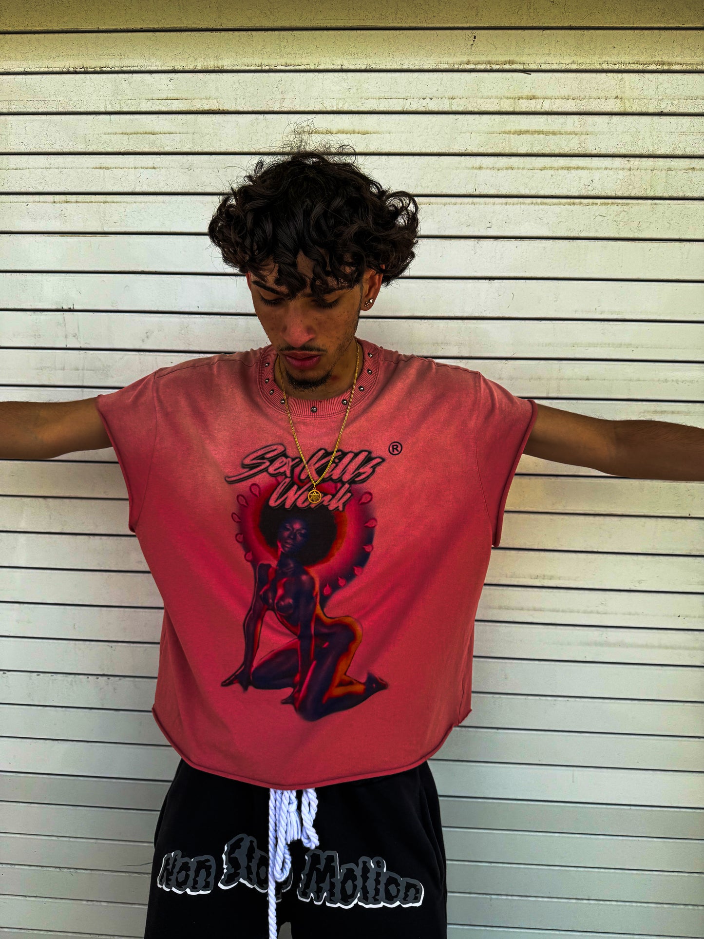 SKW AfroGirl Cut-off Tee