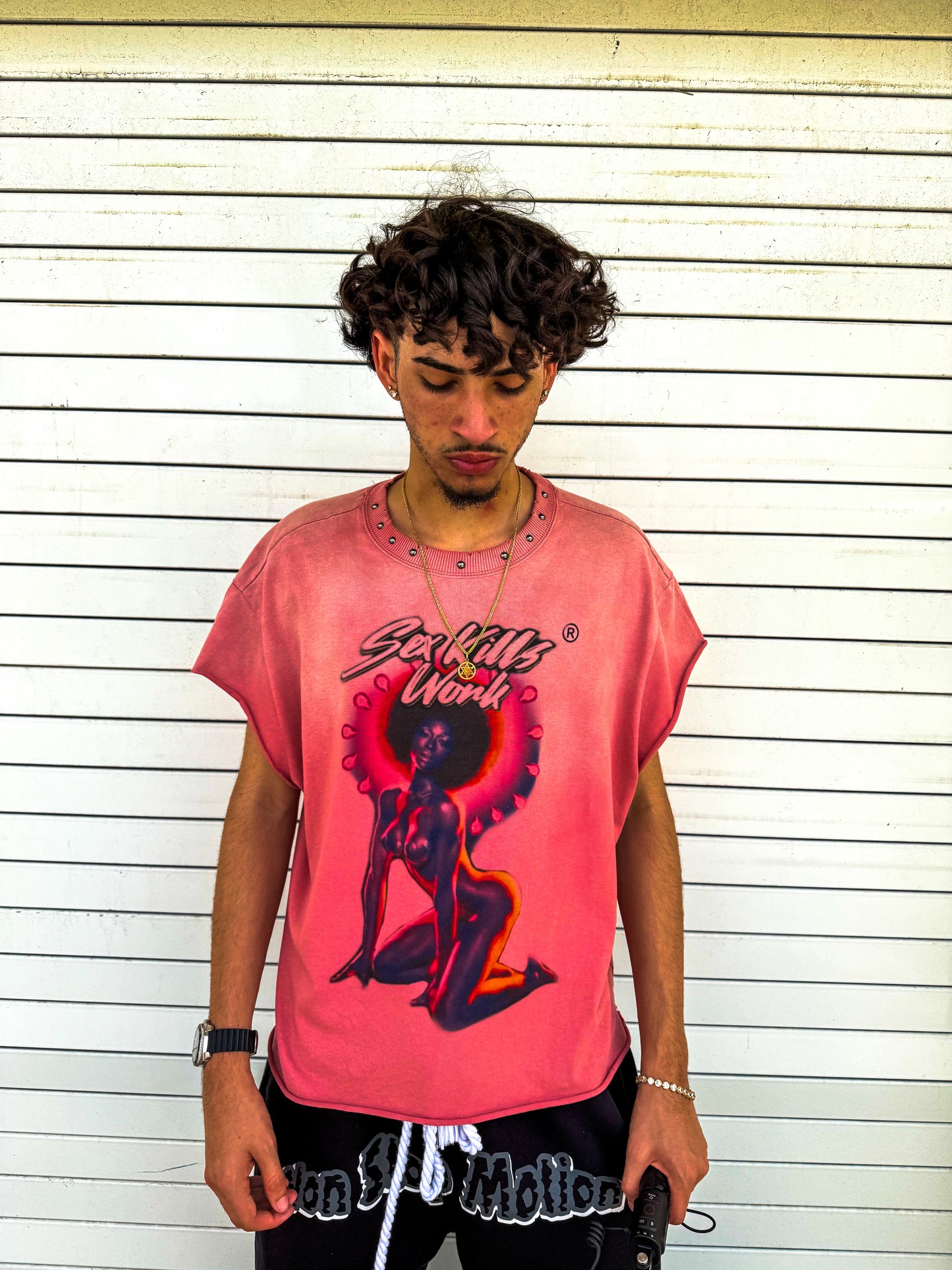 SKW AfroGirl Cut-off Tee