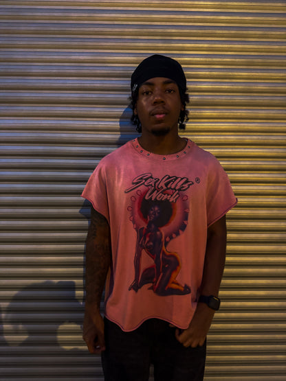 SKW AfroGirl Cut-off Tee