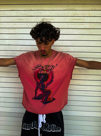 SKW AfroGirl Cut-off Tee