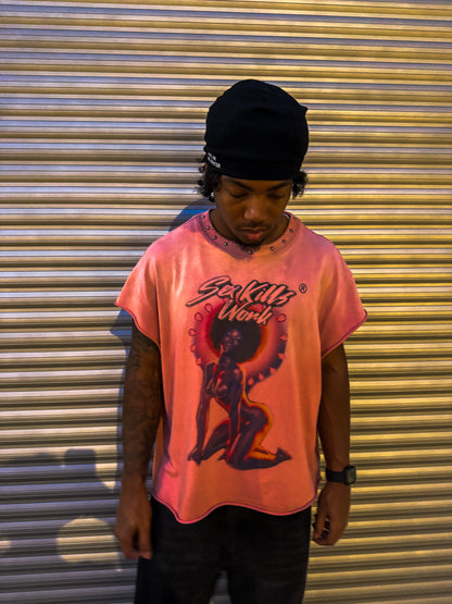 SKW AfroGirl Cut-off Tee